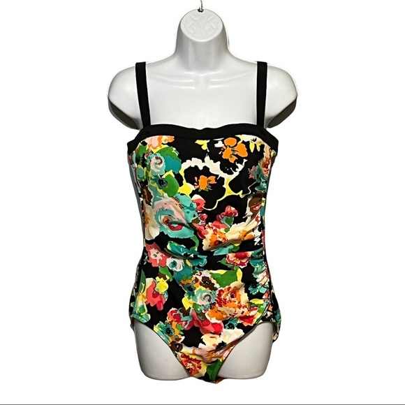 Rose Marie Reid Swimsuit Floral One-Piece Suit Multi Color Printed Bathing Suit - Picture 1 of 6